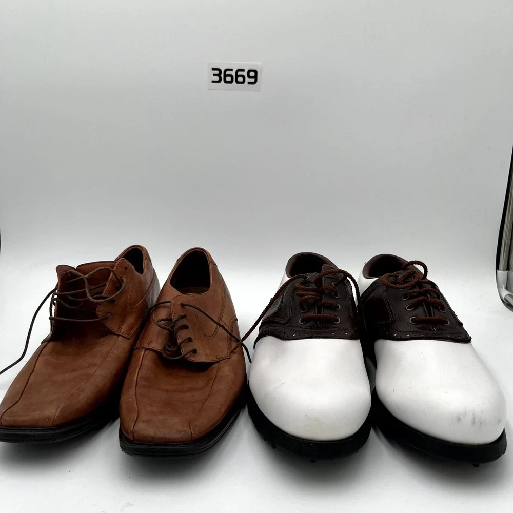 Lot Of 2 FootJoy‎ / Rockport Men's 11.5M / 11M Dress Shoes White Brown Oxfords
